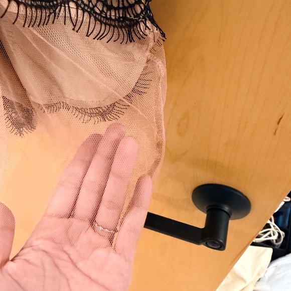 For Love And Lemons Black Lace Mini Dress with Nude Slip - Picture 8 of 9